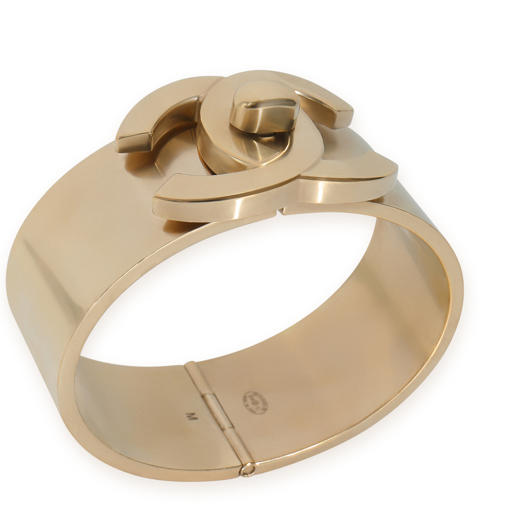 Chanel Gold-Plated  Wide CC Turnlock Bracelet - Picture 2 of 4